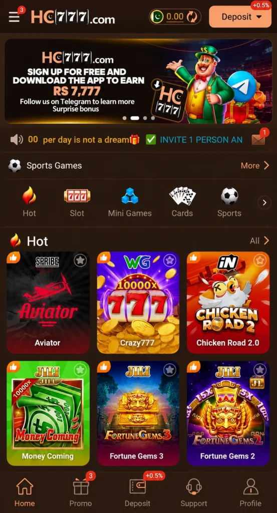 Hc777 Game- dashboard image